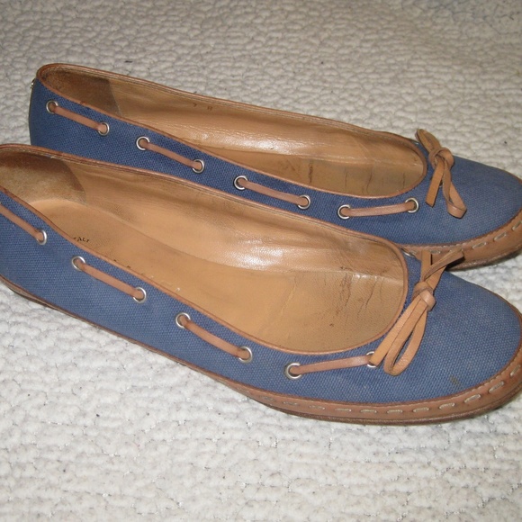 CHANEL Blue Canvas Flats - Picture 6 of 8